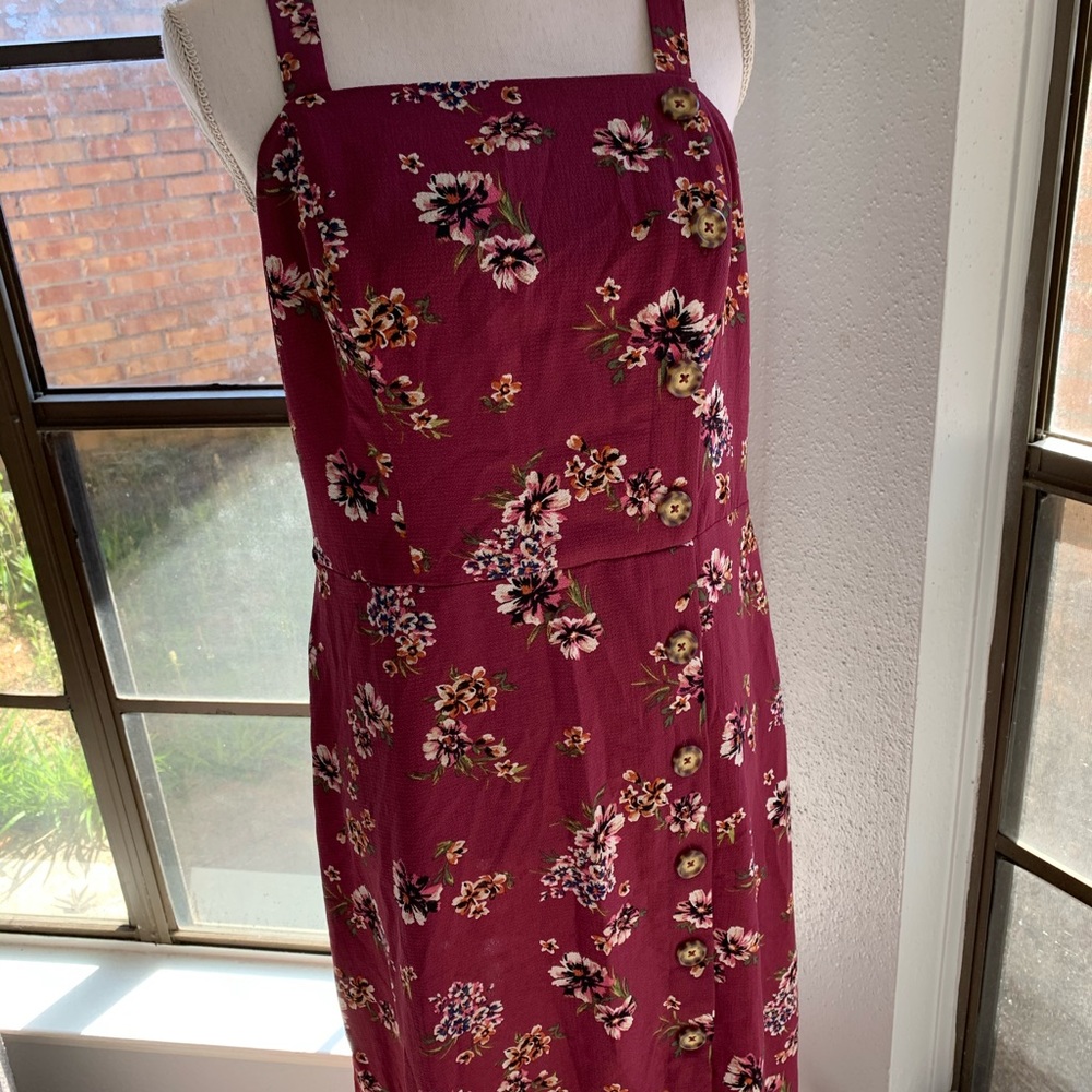 Maxi floral dress with‎ thong straps